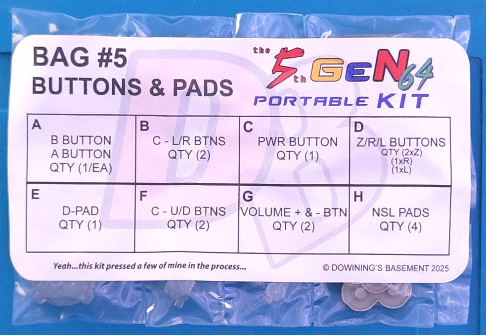 Replacement - Bag #5 - Buttons & Pads